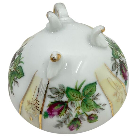 Vintage Pink Rose Tea Cup and Saucer 3 Footed Geometric‎ Lusterware Gold Trim - Picture 8 of 9